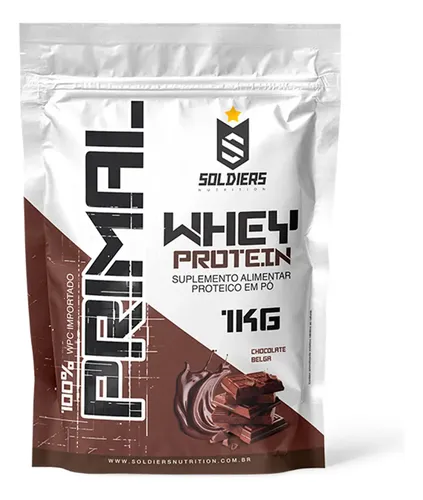 Whey Protein Primal 1kg - Soldiers Nutrition Sabor Chocolate Belga