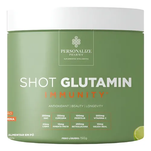 Shot Matinal Glutamin Immunity Limão Com Nac E 3g De L-glutamina, 150g