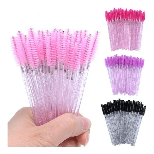Kit Escovinhas Com Glitter Extensão De Cilios Sobrancelha