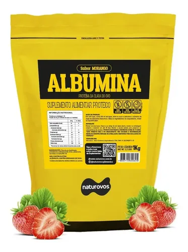 Albumina Naturovos De Morango, Proteína P/ Músculos C/ 1 Kg