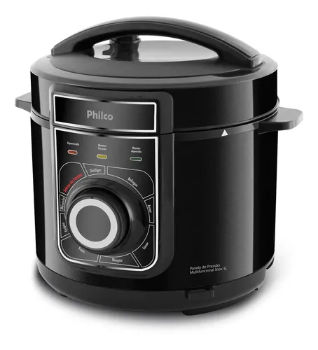 Panela De Pressão Philco Ppp02pi Inox Multifuncional 5l Cor Preto 127v