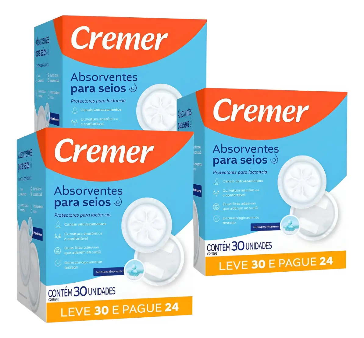 Absorventes Para Seios Cremer Absorvente Para Seios 90 Unidades Branco