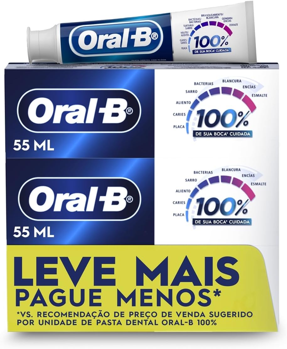 Oral-B Pasta de Dente 100%, 70 g, 3 Uds