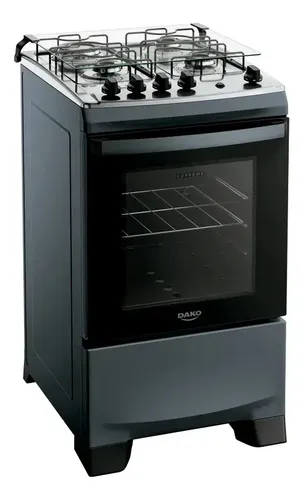 Fogão 4 Bocas Dako Supreme Mesa De Inox A Gás Titanium Bivolt Titânio 127/220v