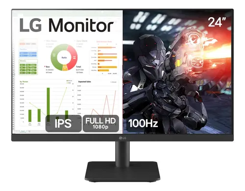 Monitor Pc Gamer LG 24 Ips, Full Hd, 100hz, Hdmi - 24ms500-b Preto 127/220v