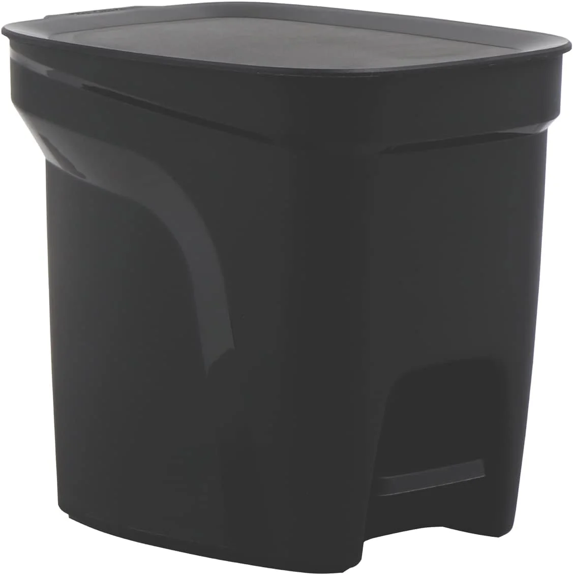 Lixeira Tramontina Compact Pedal em Polipropileno Preto com Haste em Aço Galvanizado 7 L