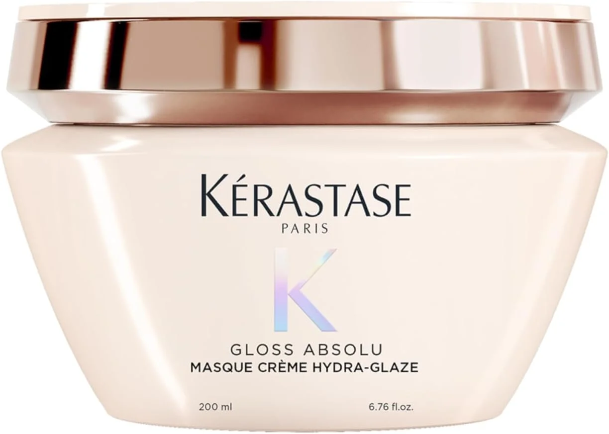 Kérastase Gloss Absolu Frizz-Glaze Cream, creme modelador antifrizz para cabelos com muito frizz, com ácido glicólico, ácido hialurônico e óleo de rosa mosqueta, 240 ml