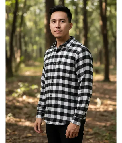 Camisa Xadrez Masculina Flanelada Blusa De Manga Longa