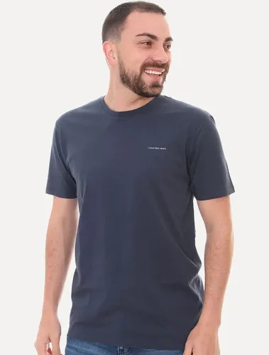 Camiseta Calvin Klein Jeans Light New Logo Azul Marinho