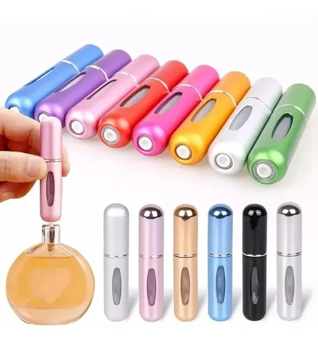 5 Mini Frasco Porta Perfume Recarregável Spray Bolsa Viagem Portátil 5ml Refil Borrifador