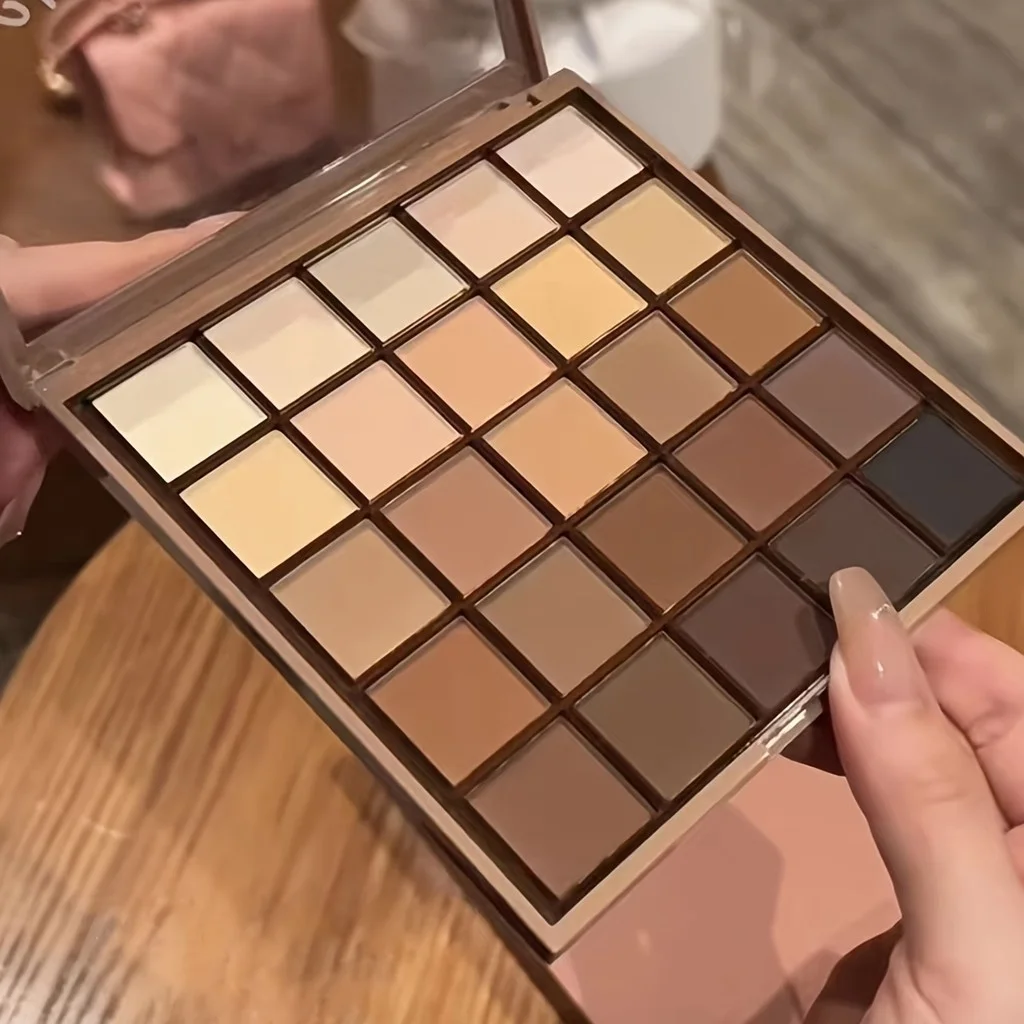 Paleta de Sombra dos Olhos, 25 Tons, Efeito Maquiagem Mate, Tons Cinza Neutro e Terra Marrom, Tons de Inspiração Café e Chocolate, Criar Maquiagem Tudo Combinado