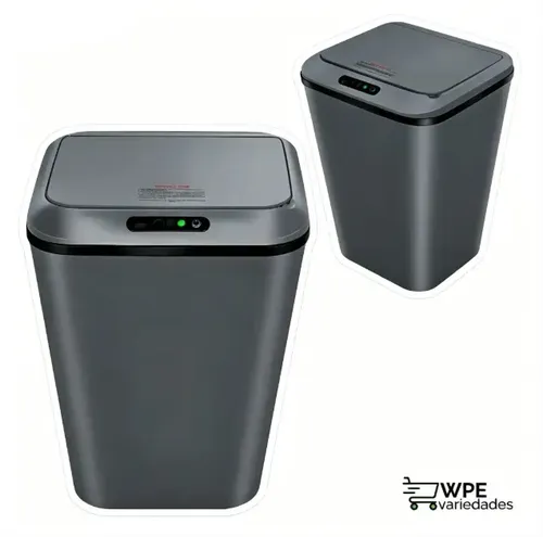 Lixeira Inteligente Sem Contato Sensor Infravermelho + Usb Recarregável, Cinza Escuro 16l Para Casa E Escritório