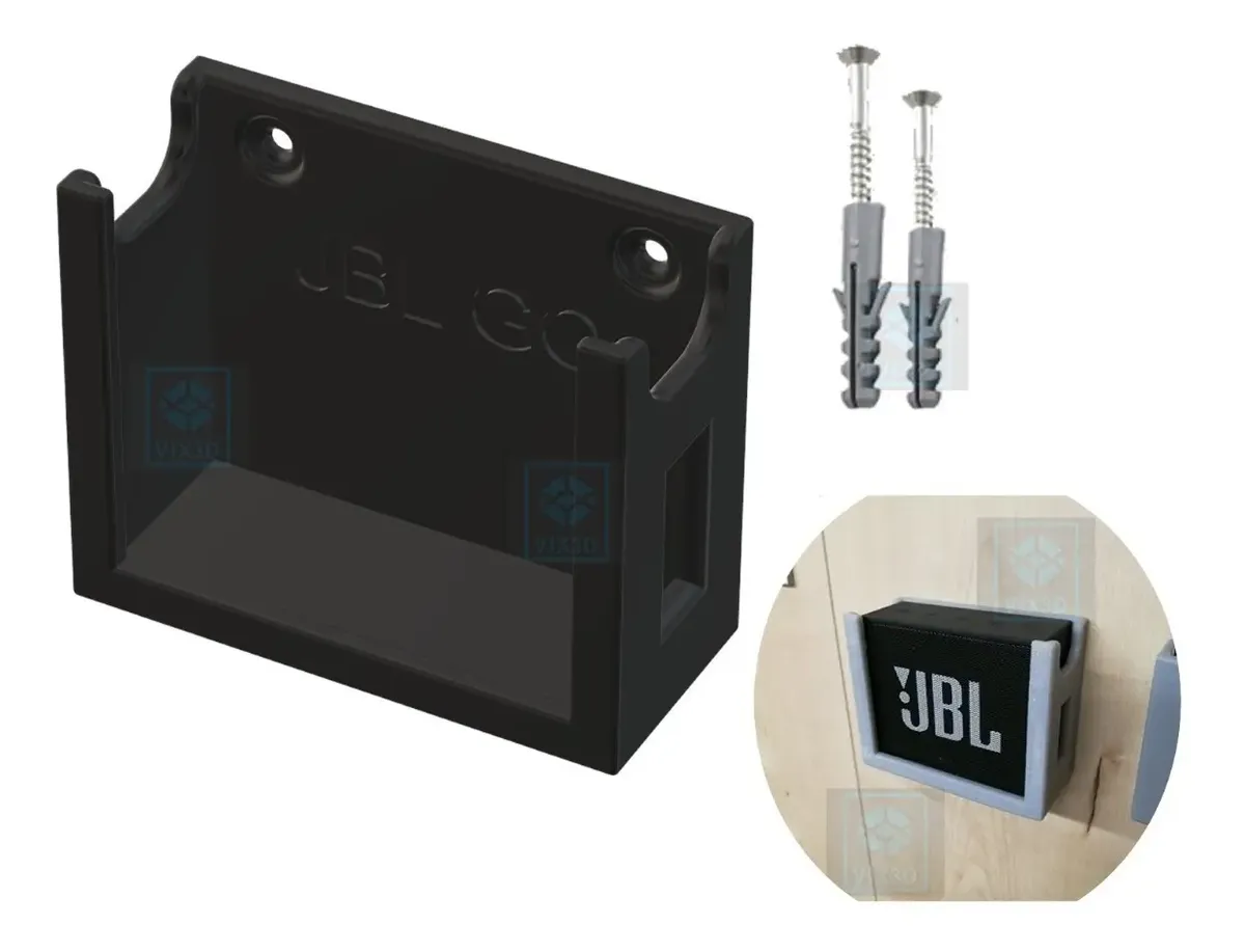 Suporte Parede Jbl Go 1 E 2 + Parafusos E Buchas