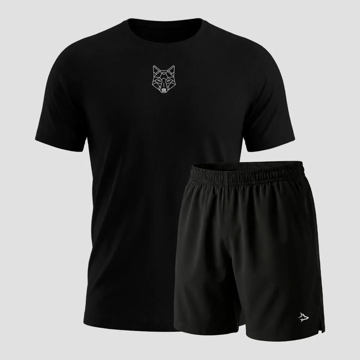 Kit Bermuda Lobo+camiseta Lobo Dry Fitness Academia Alpha