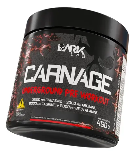Pre Treino Carnage Pink Lemonade 450g Com Creatina Dark Lab Limonada Rosa