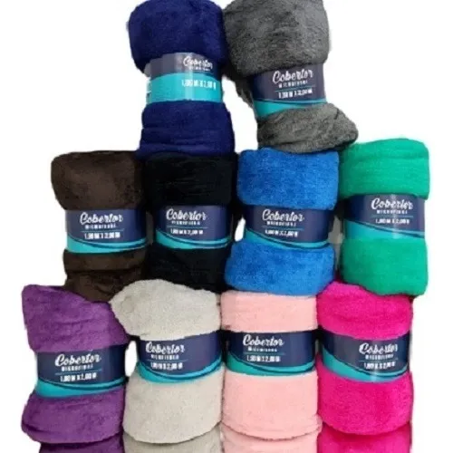 Kit 2 Cobertor Mantinha Microfibra Casal Manta Macia Diversas Cores Lisa Sortida Liso 700 G