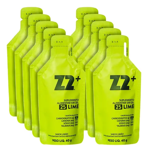 Energy Gel Z2+ Lime Box 10un Sachê 40g Cafeína Limão