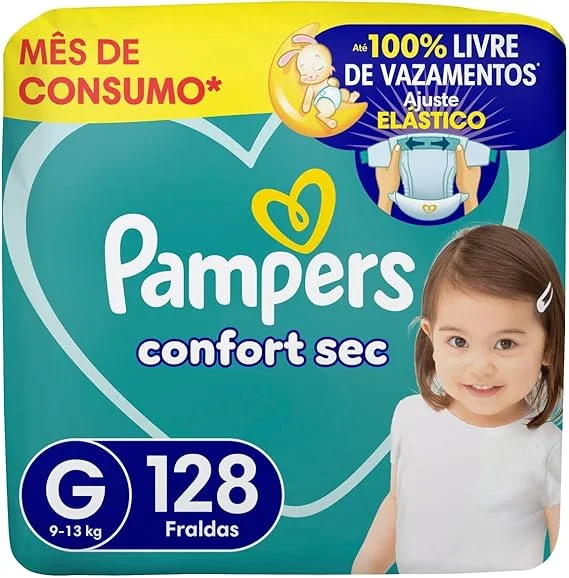 Fralda Pampers Confort Sec G Com 128 Unidades