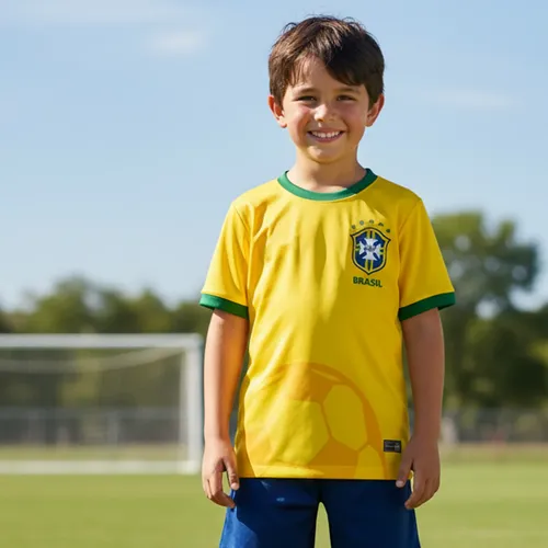 Camiseta Infantil Brasil Unisses Infantil Amarela 2 Ao 12 Amarelo 12
