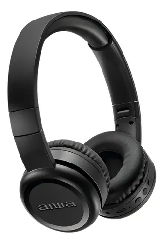 Fone De Ouvido Headphone Aiwa Aws-hp-03-b Bluetooth Bateria Com Até 100 Horas De Duração Cor Preto