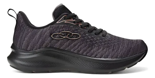 Tênis Casual Feminino Nyx Olympikus Preto/chumbo/rosa Texturizado 35 Br
