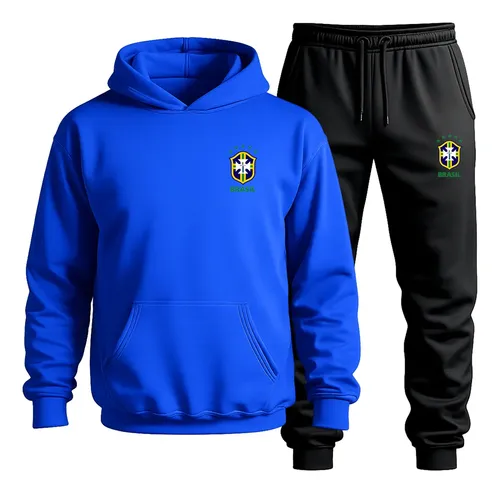 Conjunto Moletom Canguru Calça Blusa Seleção Brasileira