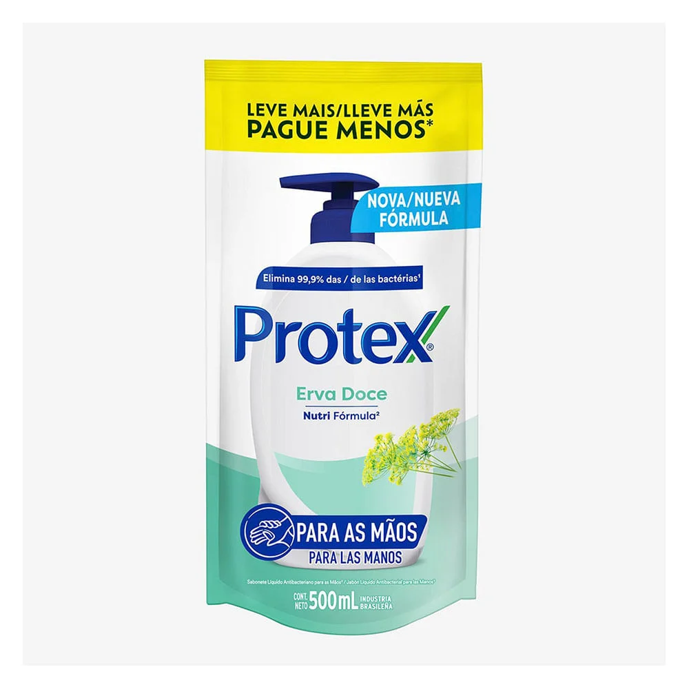 Sabonete Líquido Protex Erva Doce Para Mãos Refil 500ml