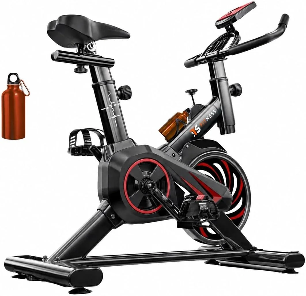 Bicicleta Ergométrica Fitness Para Cardio E Musculação Academia Com Base Cor Preto E Vermelho Marca Its 8kg Inercia
