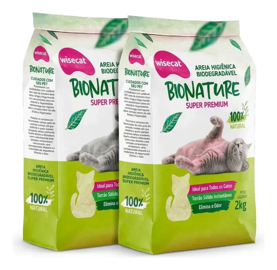 Kit 4kg Areia De Gato Biodegradável 100% Bionature