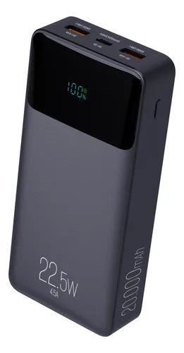 Power Bank Pro 20000mah ELG Pb200bk, Bateria Portátil Universal, Carga Rápida, Display Indicador, Entradas Micro Usb E Usb-c, 2 Portas Usb-a, Pd+qc3.0, Preto
