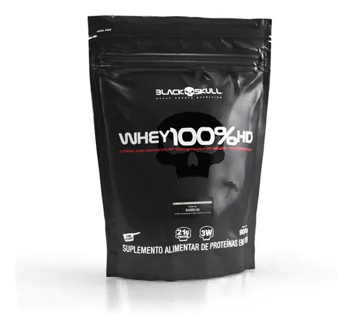 Whey 100% Hd Refil Black Skull - 900g (wpc, Wpi E Wph) Sabor Cookies & Cream