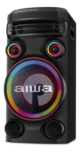Torre De Som Aiwa T1w-02 1600w 1woofer10  Bluetooth Rgb Usb Fm Dj Preto 127/220v