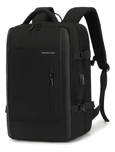 Mochila Viagem Feminina Masculina Para Notebook Executiva Cor Preto Liso