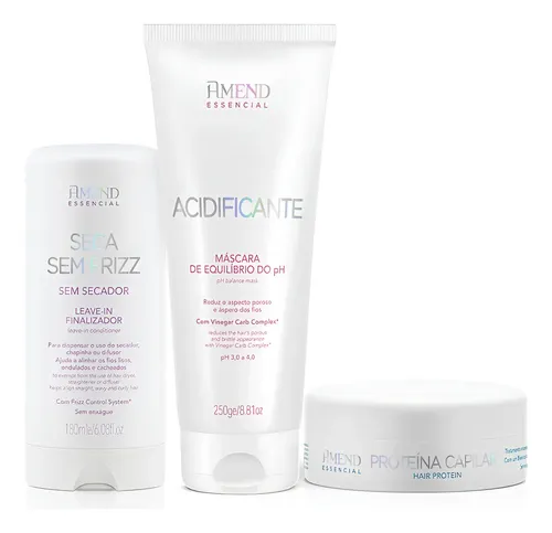 Amend Essencial Seca S Frizz + Acidifican + Proteína Capilar
