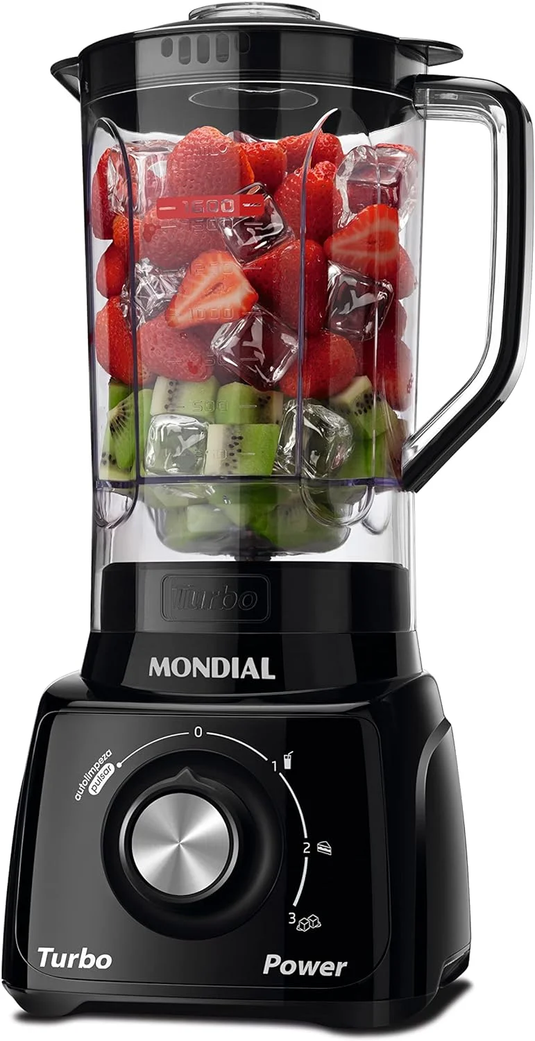 MONDIAL Liquidificador Turbo Power, Preto, 550W, 220V - L-99 FB