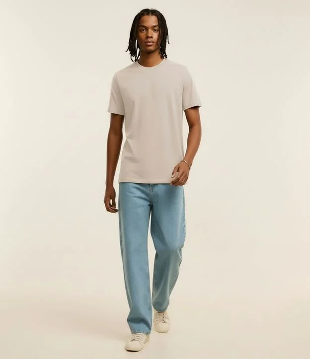 Camiseta Regular Básica em Algodão