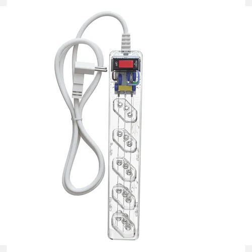 Protetor Elétrico Clamper Iclamper Energia 5 Com Tecnologia Lcf Para 5 Tomadas Transparente