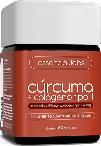 Cúrcuma 130mg + Colágeno Tipo Ii 45mg - Fórmula Com Máxima Concentração E Pureza - 60 Cápsulas Sem Sabor