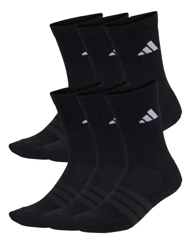 Kit 6 Pares Meias Cano Médio Esportes adidas Preto Logo 39 Br