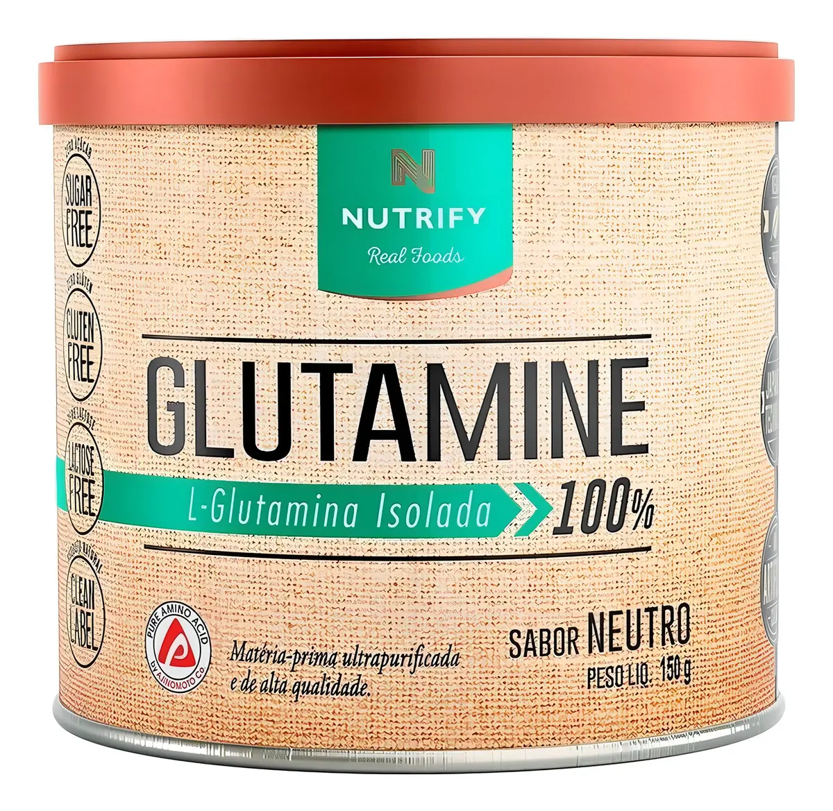 Suplemento Alimentar Glutamine 100% Sabor Neutro 150g Nutrify