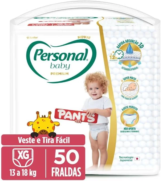 Personal Fralda Baby Premium Pants XG, 50 Unidades