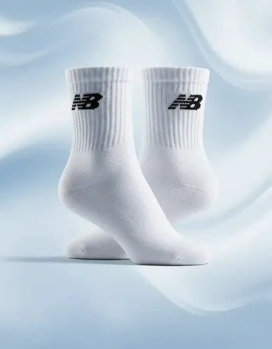 Meia New Balance Cano Longo Kit 3 Pares Unissex Original Branco 39-43
