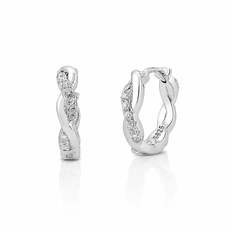 Brinco Argola Click com Símbolo do Infinito e Zircônias Cristal