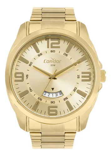 Relógio Condor Masculino Dourado Aço Co2115mzp/4x Dourado Champanhe