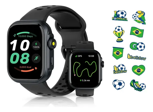 Relógio Smartwatch Bettdow Fb041 Gps Alexa 5m/ip68 À Prova D'água Preto 1 1#