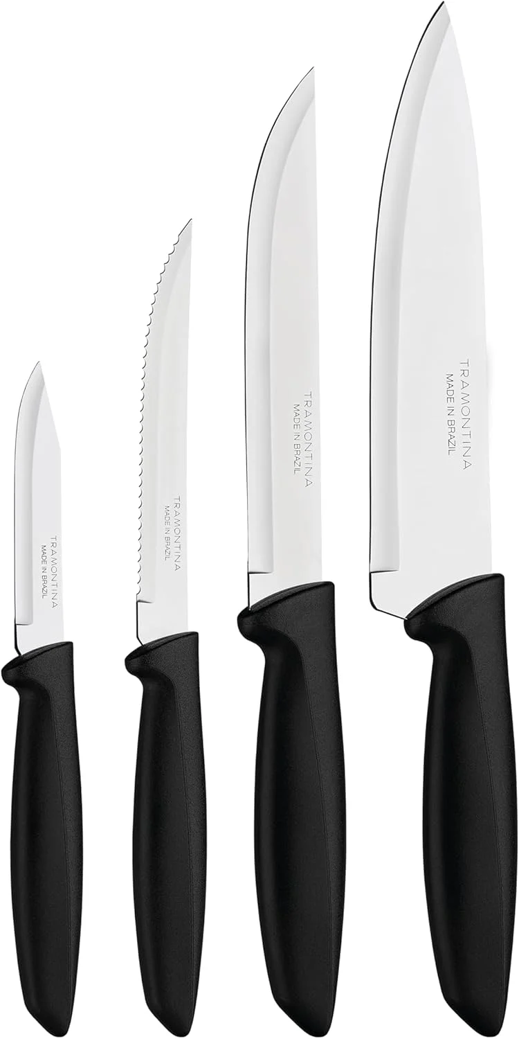 Tramontina JOGO FACAS INOX 4PC PLENUS PRE, Preto