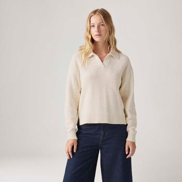 Camisa Polo Levi's® Satellite Bege Manga Longa