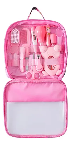 Kit Higiene Cuidados Saúde Bebê Recém Nascido 13pc Cor Rosa