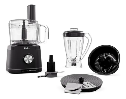 Multiprocessador Philco 5 Em 1 1000w Com Liquidificador 2,2l Preto Pmp11a 127v