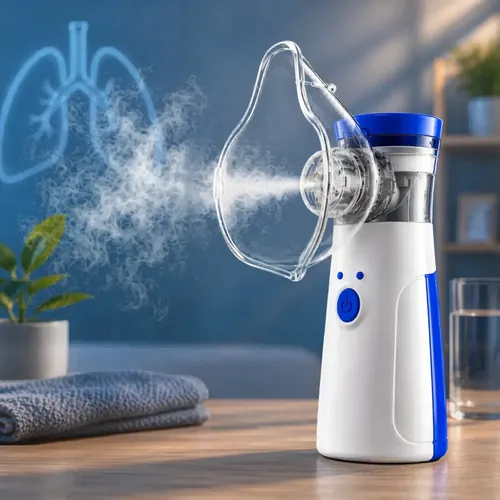 Inalador Nebulizador Portátil Bahrein Usb Pilha Cor Azul Silencioso Aparelho Inalação Compacto Mesh Bivolt Nebulizador... 127/220v